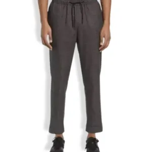 Open Edit Houndstooth Crop Pants Adjustable Drawstring Black Gray Men's 2XL NWT