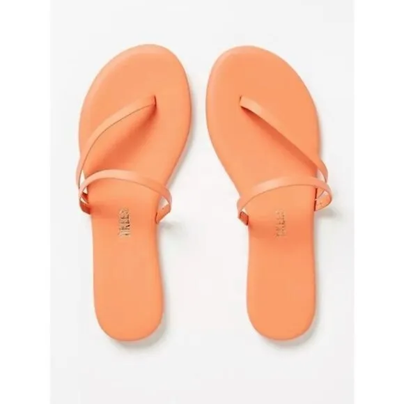Orange Anthropologie Tkees Cross-Strap Sandals (NWT)