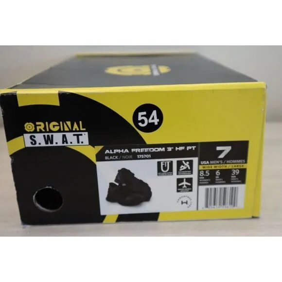 Original S.W.A.T. Men's 7 Women's 8.5W Black Alpha Freedom 3&quot; HF PT Shoes