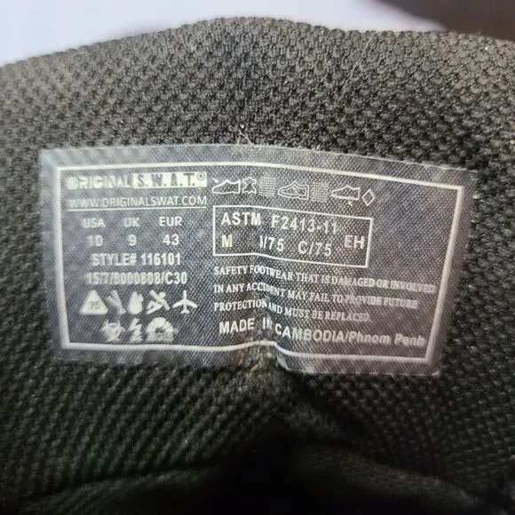 original s.w.a.t weatherproof boots zip side 10