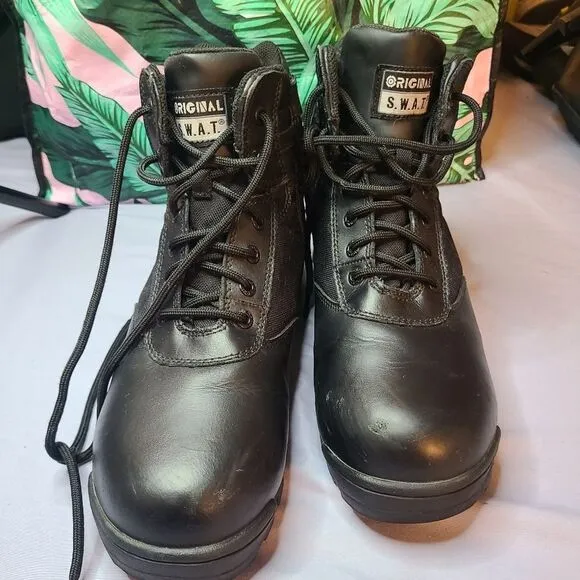 original s.w.a.t weatherproof boots zip side 10