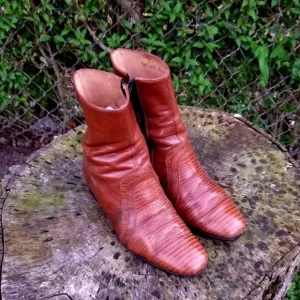Orsini Men Ankle Boots Size 8 Brown Vintage 70s