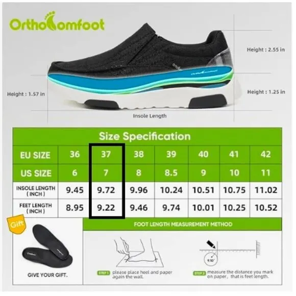 OrthoComfoot Diabetic Supportive Sneakers for bunions, overpronation Sho…