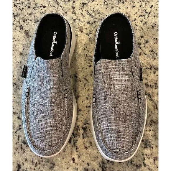 OrthoComfoot Men's Orthopedic Slip-On Loafers Walking Shoes with Arch Support
