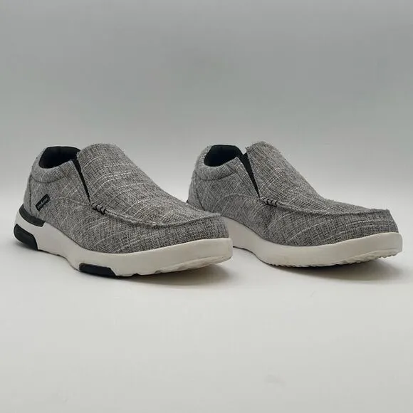 ORTHOCOMFOOT Boat Shoes Mens Size 12 Heather Gray Slip-On Loafers Comfort Canvas