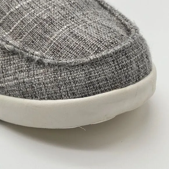 ORTHOCOMFOOT Boat Shoes Mens Size 12 Heather Gray Slip-On Loafers Comfort Canvas