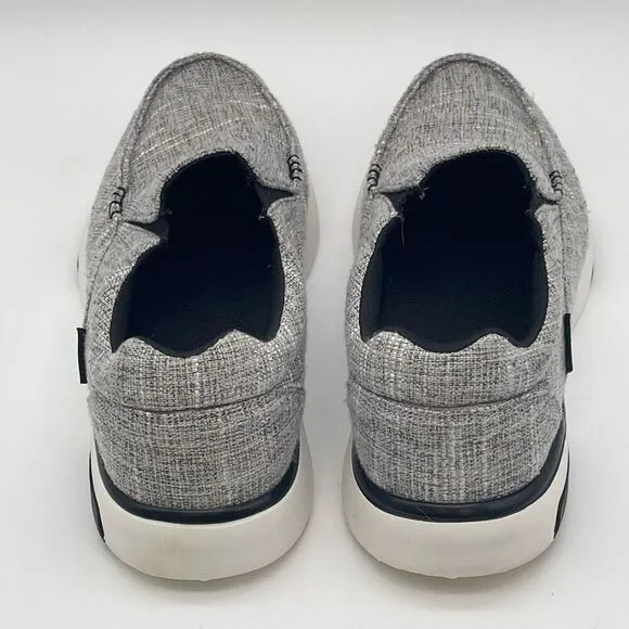 ORTHOCOMFOOT Boat Shoes Mens Size 12 Heather Gray Slip-On Loafers Comfort Canvas