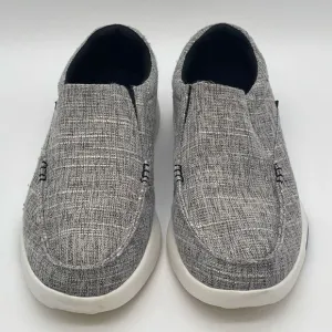 ORTHOCOMFOOT Boat Shoes Mens Size 12 Heather Gray Slip-On Loafers Comfort Canvas