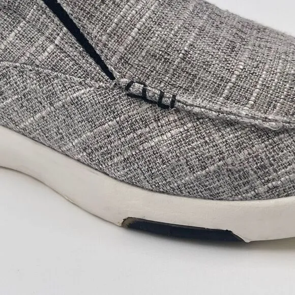 ORTHOCOMFOOT Boat Shoes Mens Size 12 Heather Gray Slip-On Loafers Comfort Canvas