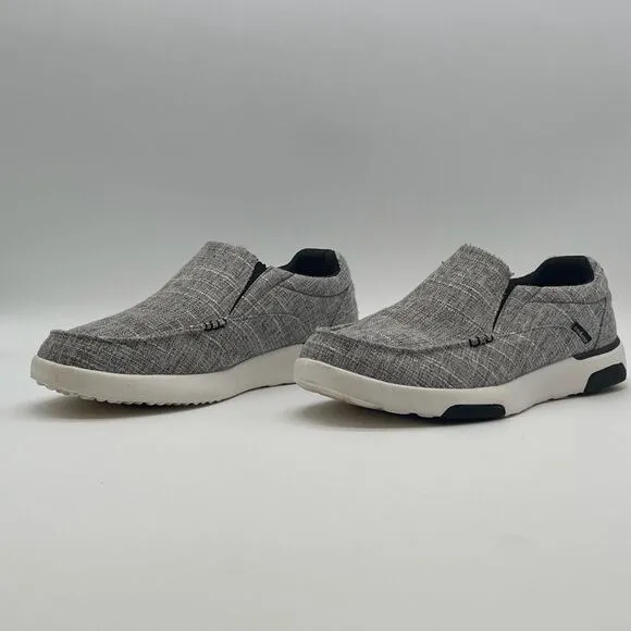 ORTHOCOMFOOT Boat Shoes Mens Size 12 Heather Gray Slip-On Loafers Comfort Canvas