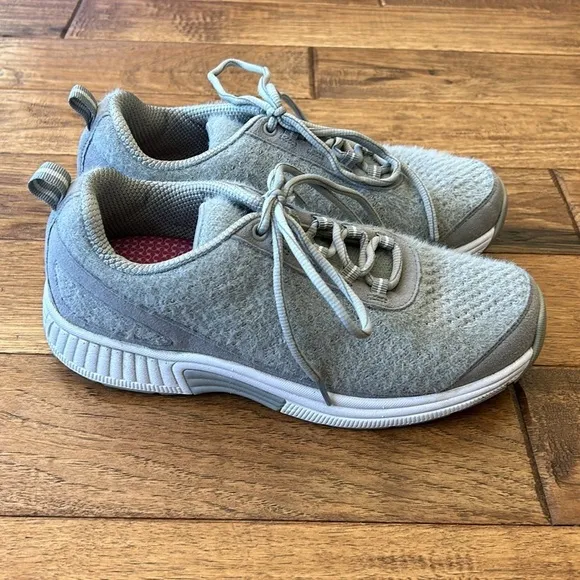 Orthofeet Lava Sneakers Athletic Comfort Walking Shoes Gray Knit Women's Sz 8.5