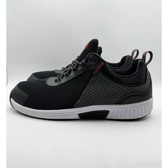 OrthoFeet Mens Edgewater Sneakers US 15 X-Wide EU 48 Black Athletic NIB