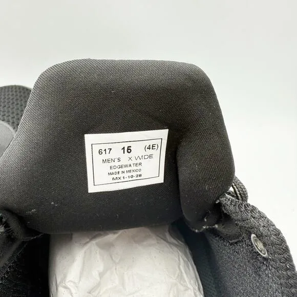 OrthoFeet Mens Edgewater Sneakers US 15 X-Wide EU 48 Black Athletic NIB