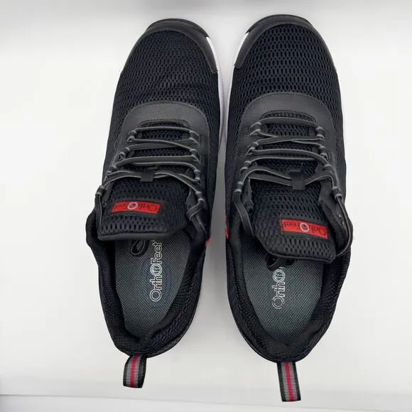 OrthoFeet Mens Edgewater Sneakers US 15 X-Wide EU 48 Black Athletic NIB