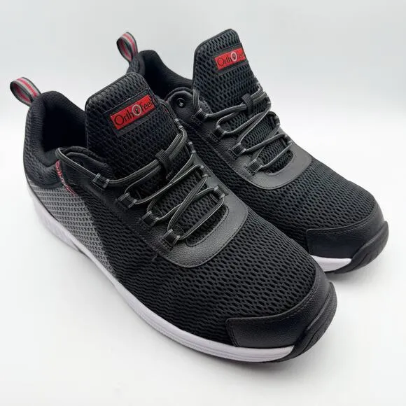 OrthoFeet Mens Edgewater Sneakers US 15 X-Wide EU 48 Black Athletic NIB