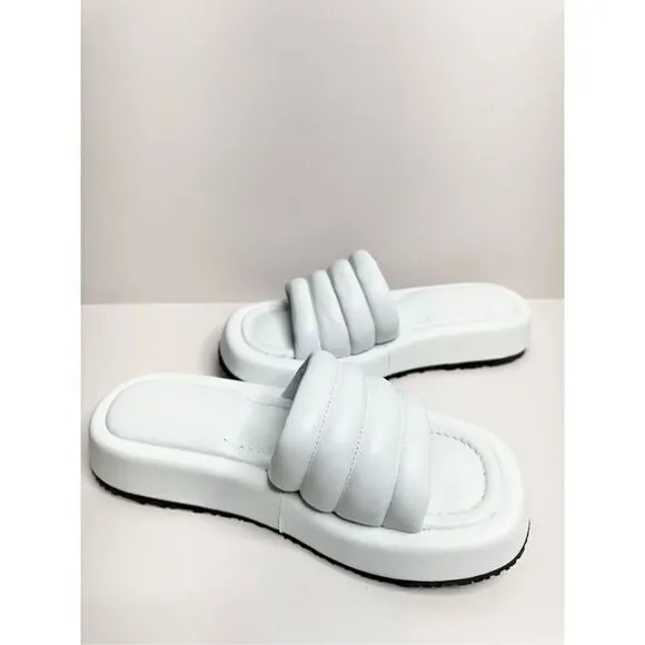 P448 Slides Size US 7 New With Box Womens White Color Summer Sandals