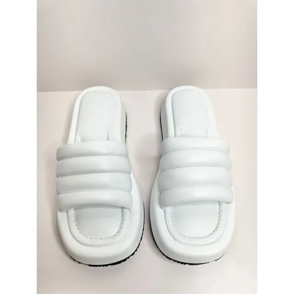 P448 Slides Size US 7 New With Box Womens White Color Summer Sandals