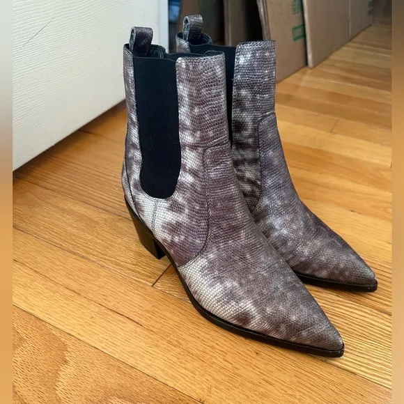 Paige Willa Python Chelsea Boots Size 8.5
