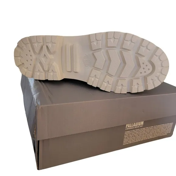 Palladium Boots Platform Canvas Lace Up Side Zip White Womens Size