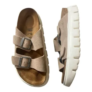 Papillio Birkenstock Arizona Sport Sandals Taupe Sz 36 Platform
