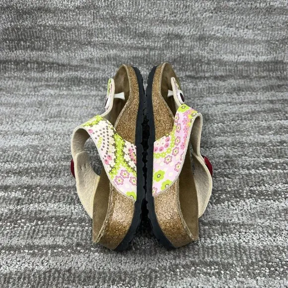 Papillio Birkenstock Gizeh Flower Woman’s Cork Leather Sandals Sz 5