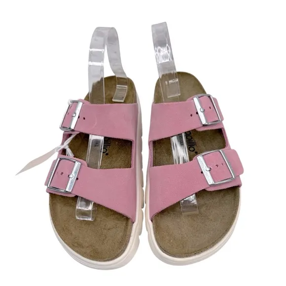 Papillio by Birkenstock Arizona Chunky Suede Leather Candy Pink Sandals WMS Sz 8