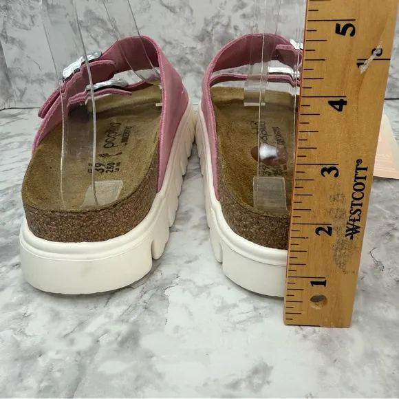Papillio by Birkenstock Arizona Chunky Suede Leather Candy Pink Sandals WMS Sz 8