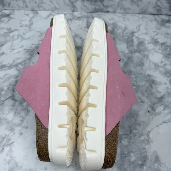 Papillio by Birkenstock Arizona Chunky Suede Leather Candy Pink Sandals WMS Sz 8