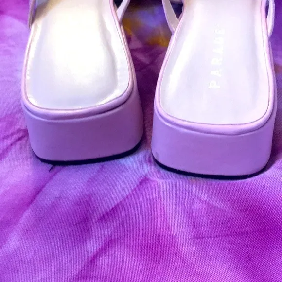 PARADE Light Pink Y2K vintage square toe slides. Vintage Y2K