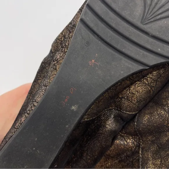 Pas De Rouge Black Red Genuine Suede Leather Wedge Flats