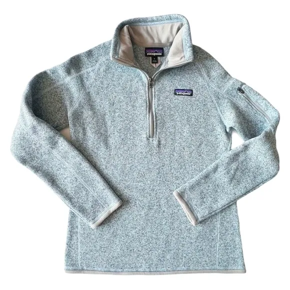 Patagonia Better Sweater Quarter Zip Pullover Fleece in Hawthorne Blue | SMALL