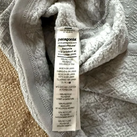 Patagonia Better Sweater Quarter-Zip Fleece gray Patterned knit Pullover L  NWT