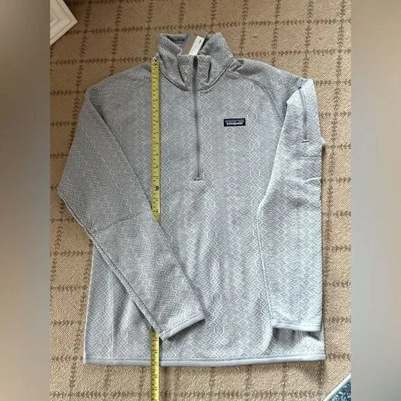 Patagonia Better Sweater Quarter-Zip Fleece gray Patterned knit Pullover L  NWT