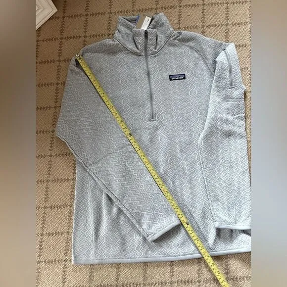 Patagonia Better Sweater Quarter-Zip Fleece gray Patterned knit Pullover L  NWT