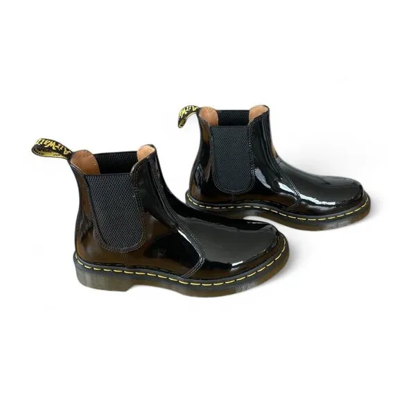 Patent Leather Dr. Martens Chelsea Boots – Gloss Black Womens Size 8