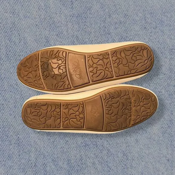 Patricia Nash Women’s White &amp; Tan Leather Loafers - Size 7.5