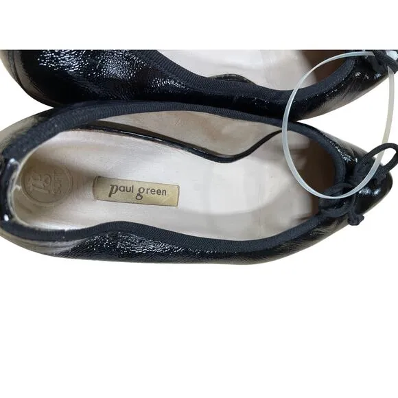 Paul Green Art. 2925-071 Leather Ballet Flats Black Women's Size 4 (US 6.5) NWOB