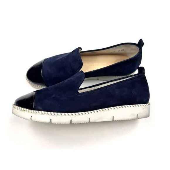 Paul Green Daniella‎ Flats Women 4.5 US 7 EUC Suede Round toe Slip on Navy Blue