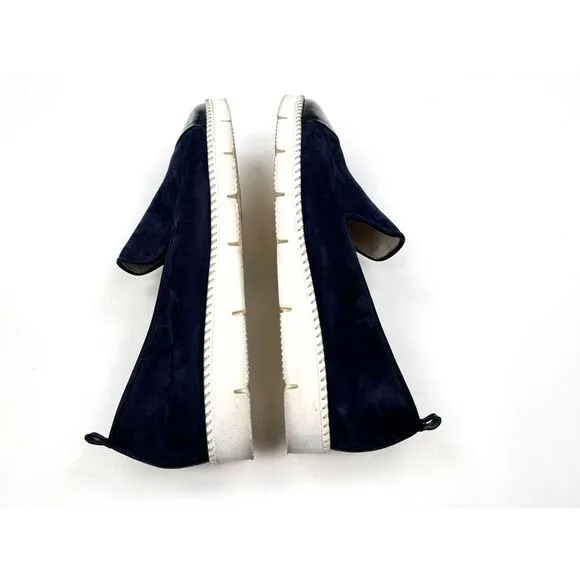 Paul Green Daniella‎ Flats Women 4.5 US 7 EUC Suede Round toe Slip on Navy Blue