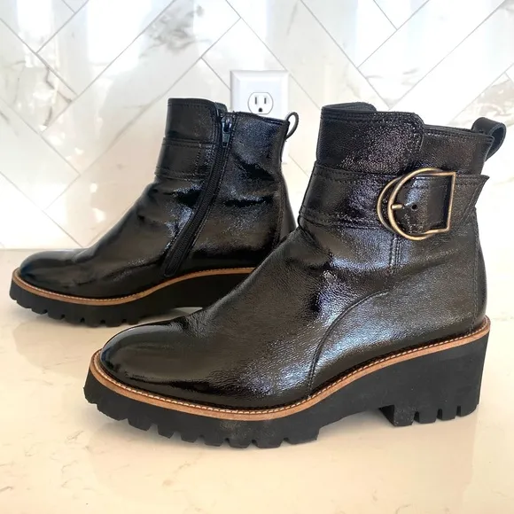 Paul Green Dynamic Crinkle Buckle Boots Sz 7