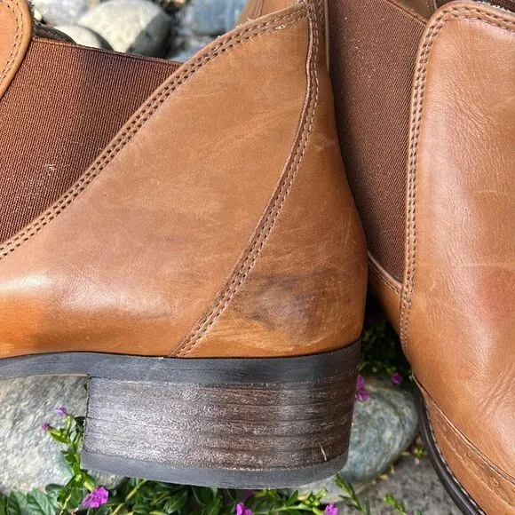 PAUL GREEN JAY WINGTIP CUOIO LEATHER CHELSEA BOOTS, SIZE UK 7/US 9.5