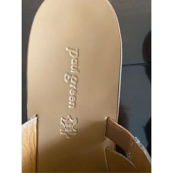 Paul Green Leather Metallic Slides
