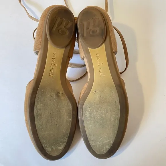 Paul Green Lydia Suede Ankle Wrap Flats UK 6.5/US 9 tan beige Austria