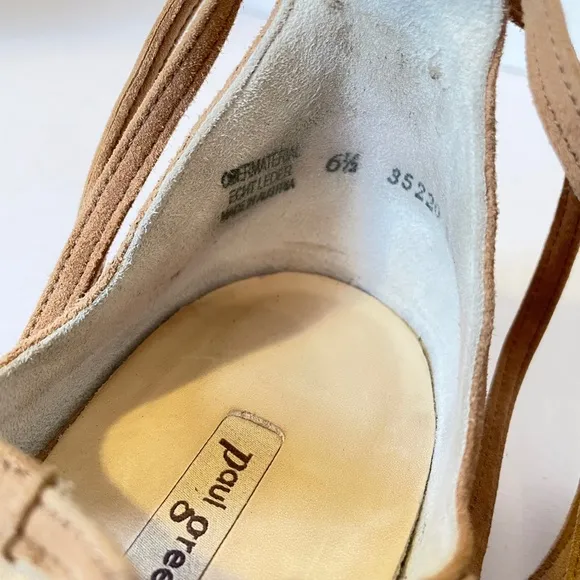 Paul Green Lydia Suede Ankle Wrap Flats UK 6.5/US 9 tan beige Austria
