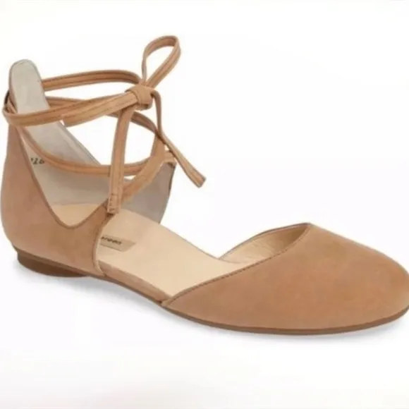 Paul Green Lydia Suede Ankle Wrap Flats UK 6.5/US 9 tan beige Austria