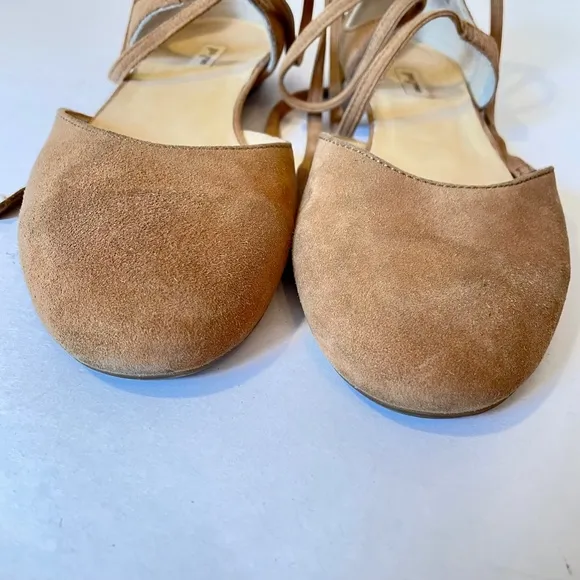 Paul Green Lydia Suede Ankle Wrap Flats UK 6.5/US 9 tan beige Austria
