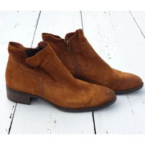 PAUL GREEN Nicole Nut Suede Side Zip Boots Women's US 8 EU 39