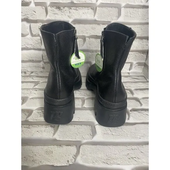 Paul Green Womens Ankle‎ Boots Side Zip Up in Black Leather Size 4.5