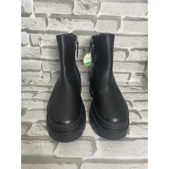 Paul Green Womens Ankle‎ Boots Side Zip Up in Black Leather Size 4.5