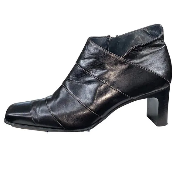 Paul Green Women's Brown Leather Side Zip Ankle Boot Size 8 US 10.5